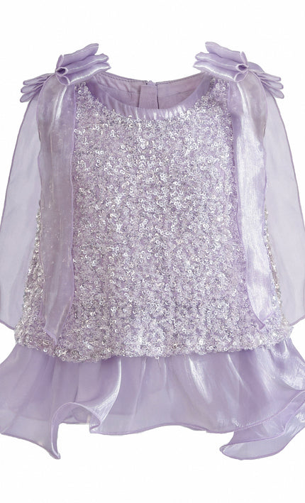 kids atelier tulleen Purple Althea Glitter Ruffle Skirt Set