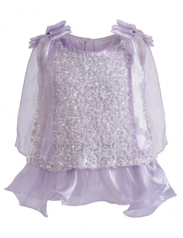 kids atelier tulleen Purple Althea Glitter Ruffle Skirt Set