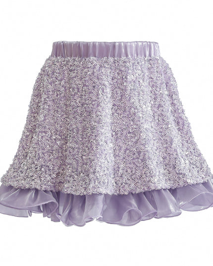 kids atelier tulleen Purple Althea Glitter Ruffle Skirt Set