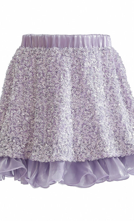 kids atelier tulleen Purple Althea Glitter Ruffle Skirt Set