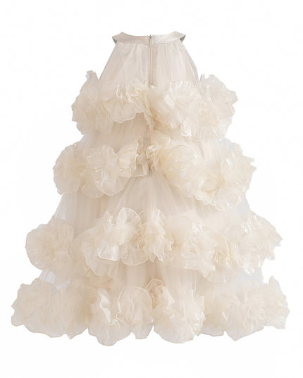 kids atelier tulleen Cream Elysia Tiered Ruffle Dress