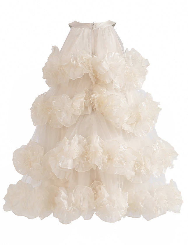 kids atelier tulleen Cream Elysia Tiered Ruffle Dress