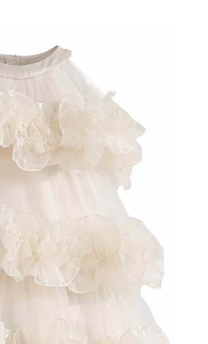 kids atelier tulleen Cream Elysia Tiered Ruffle Dress