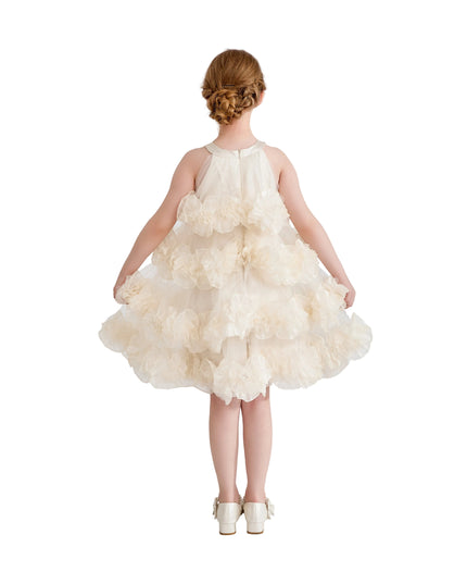 kids atelier tulleen Cream Elysia Tiered Ruffle Dress