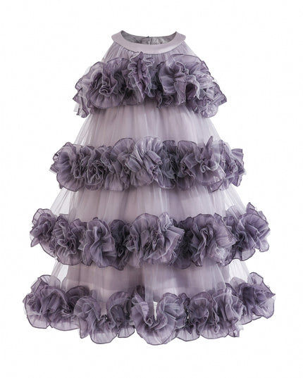 kids atelier tulleen Purple Elysia Tiered Ruffle Dress