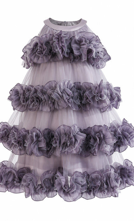 kids atelier tulleen Purple Elysia Tiered Ruffle Dress