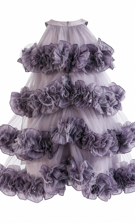 kids atelier tulleen Purple Elysia Tiered Ruffle Dress