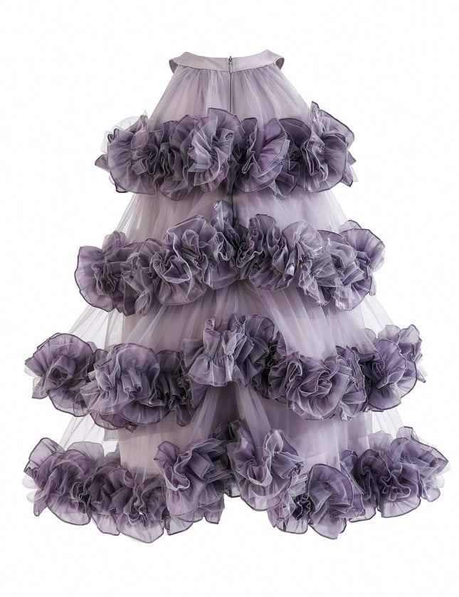 kids atelier tulleen Purple Elysia Tiered Ruffle Dress