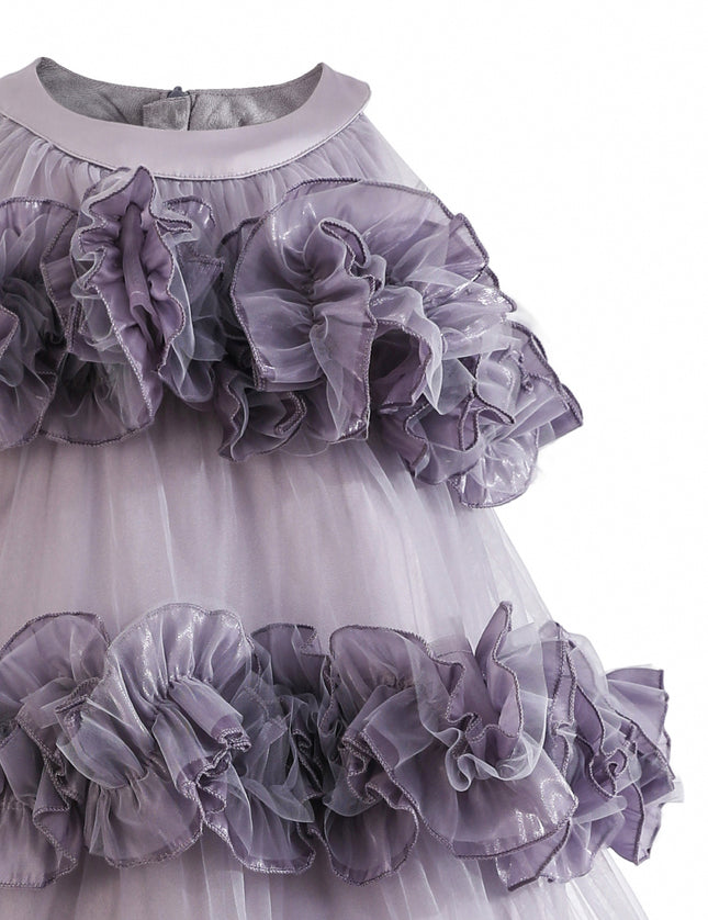 kids atelier tulleen Purple Elysia Tiered Ruffle Dress