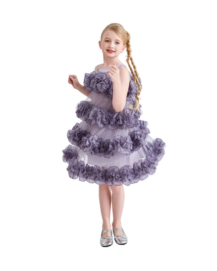 kids atelier tulleen Purple Elysia Tiered Ruffle Dress