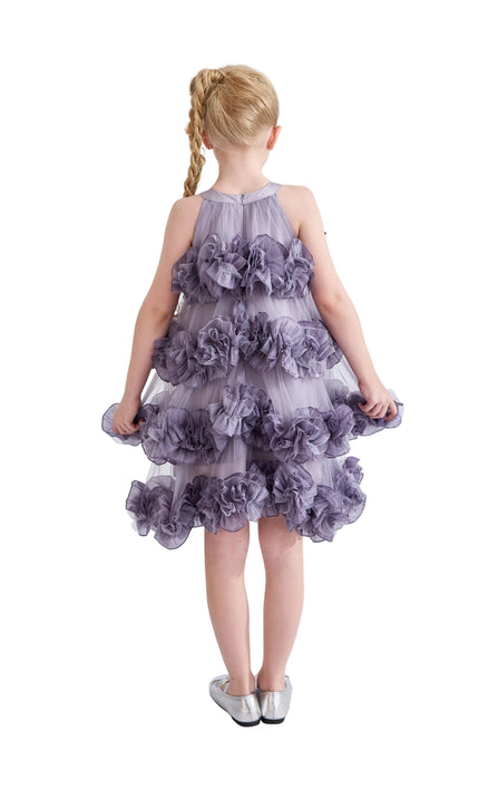 kids atelier tulleen Purple Elysia Tiered Ruffle Dress
