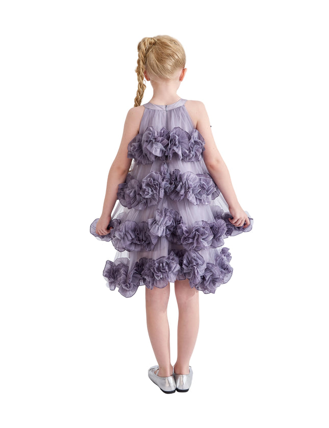 kids atelier tulleen Purple Elysia Tiered Ruffle Dress