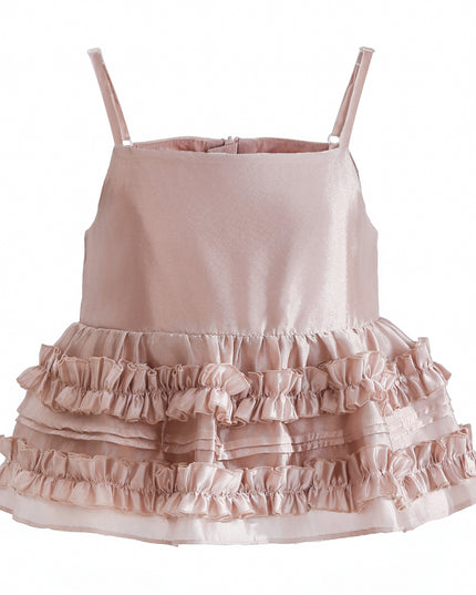 kids atelier tulleen Light Pink Calista Ruffle Skirt Set
