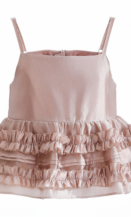 kids atelier tulleen Light Pink Calista Ruffle Skirt Set
