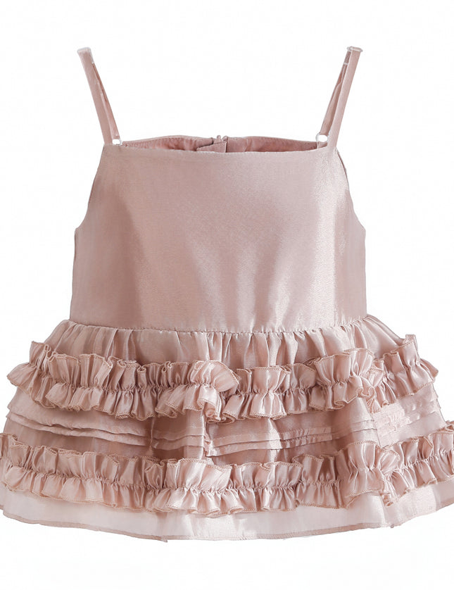 kids atelier tulleen Light Pink Calista Ruffle Skirt Set