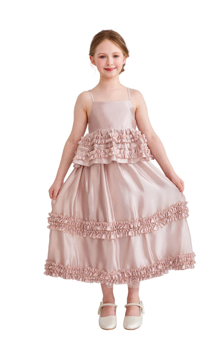 kids atelier tulleen Light Pink Calista Ruffle Skirt Set