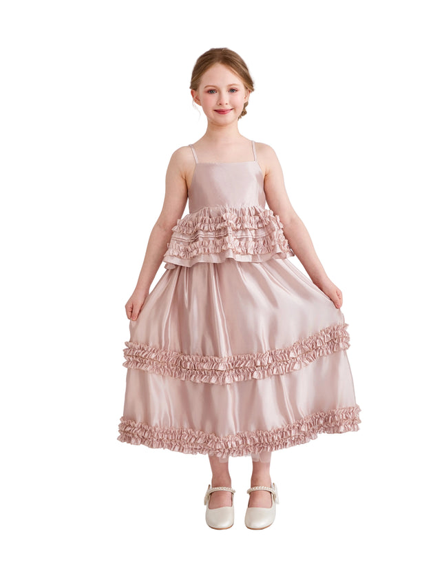 kids atelier tulleen Light Pink Calista Ruffle Skirt Set