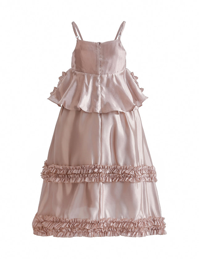 kids atelier tulleen Light Pink Calista Ruffle Skirt Set