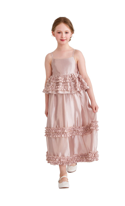 kids atelier tulleen Light Pink Calista Ruffle Skirt Set