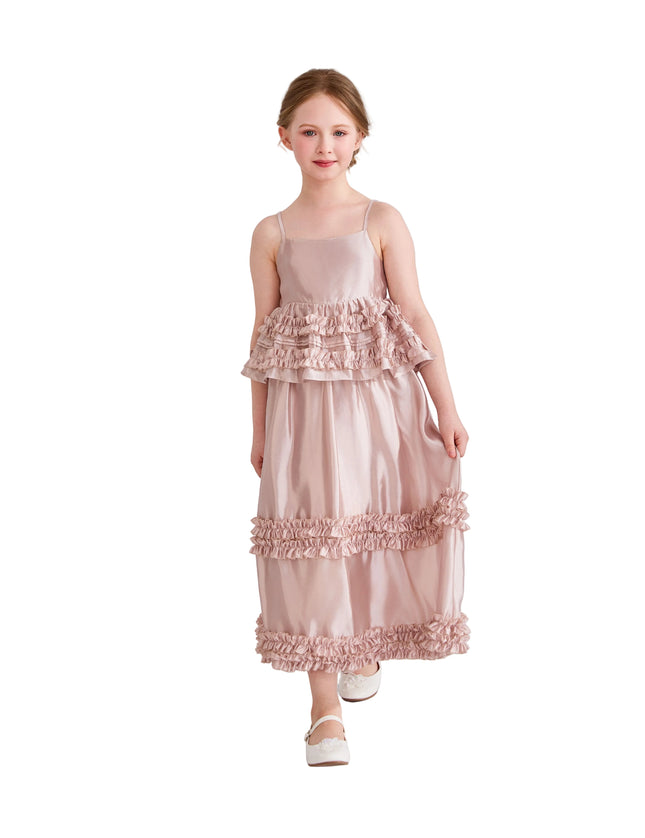 kids atelier tulleen Light Pink Calista Ruffle Skirt Set