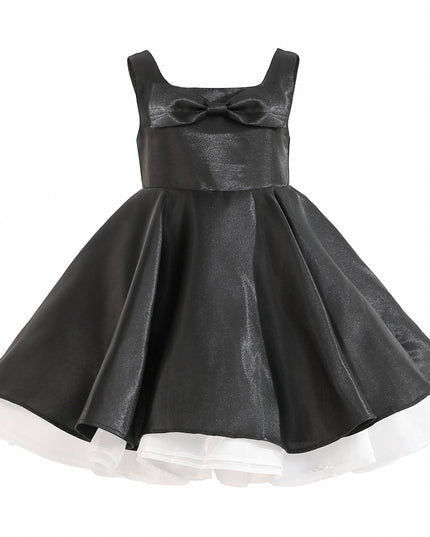 kids atelier tulleen Black Lucienne Satin Bow Dress