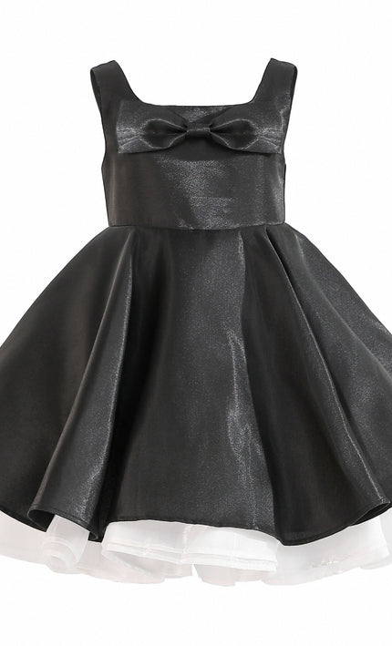 kids atelier tulleen Black Lucienne Satin Bow Dress