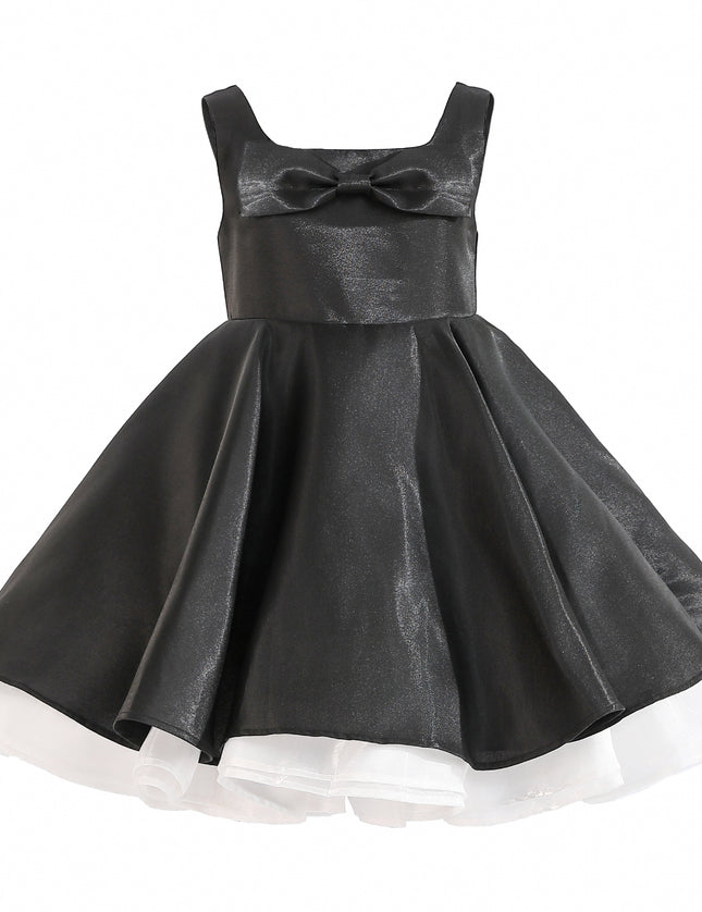 kids atelier tulleen Black Lucienne Satin Bow Dress