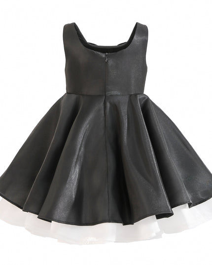 kids atelier tulleen Black Lucienne Satin Bow Dress