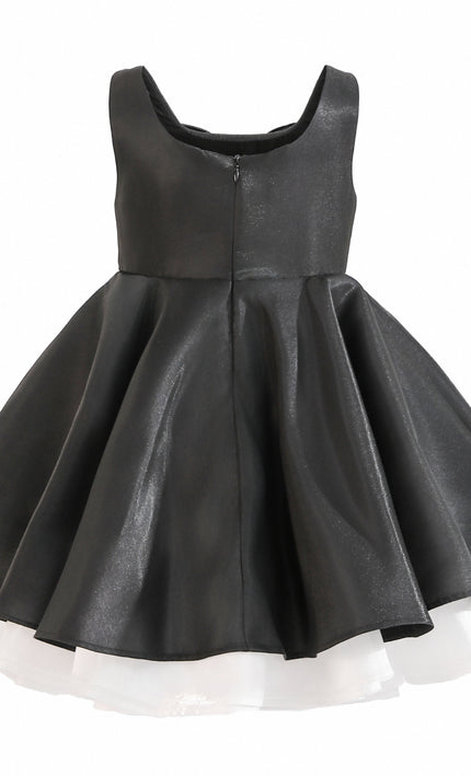 kids atelier tulleen Black Lucienne Satin Bow Dress