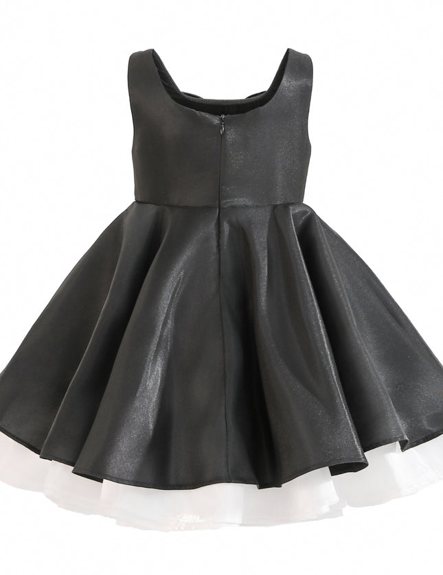kids atelier tulleen Black Lucienne Satin Bow Dress