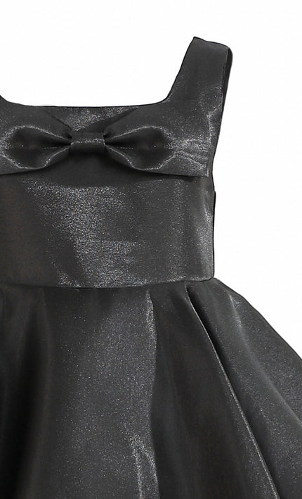 kids atelier tulleen Black Lucienne Satin Bow Dress
