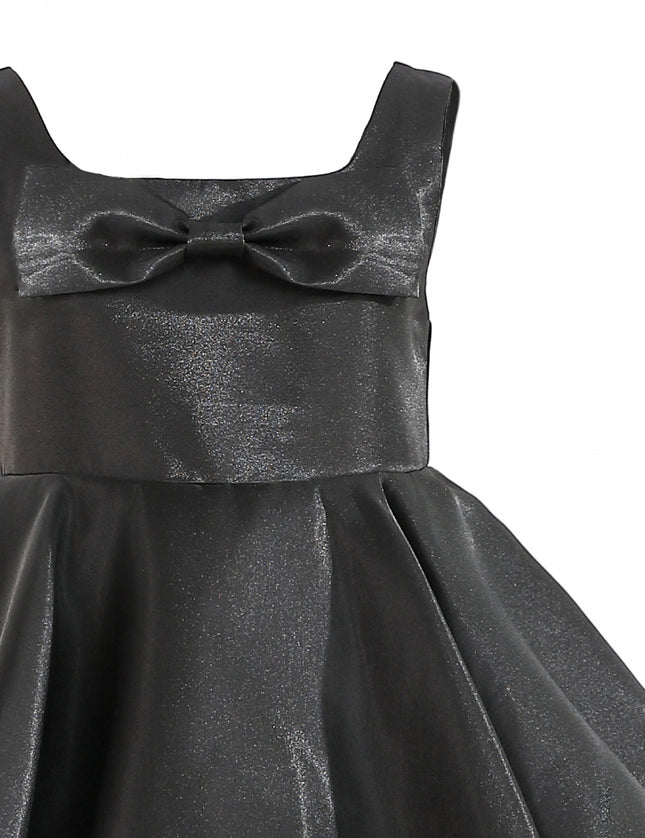 kids atelier tulleen Black Lucienne Satin Bow Dress