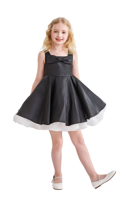 kids atelier tulleen Black Lucienne Satin Bow Dress
