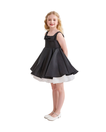 kids atelier tulleen Black Lucienne Satin Bow Dress