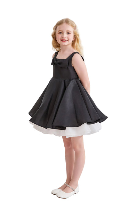 kids atelier tulleen Black Lucienne Satin Bow Dress