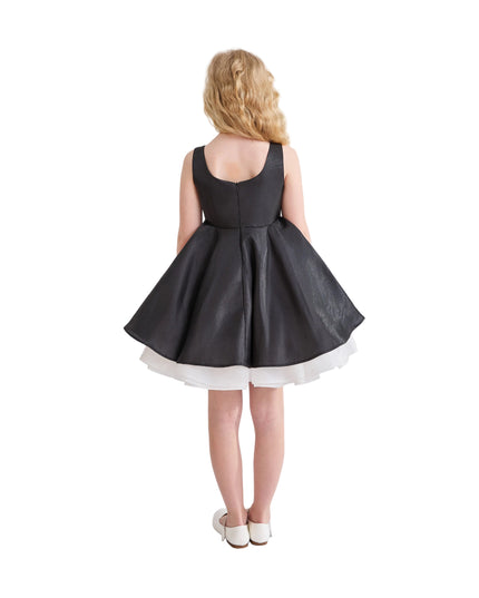 kids atelier tulleen Black Lucienne Satin Bow Dress