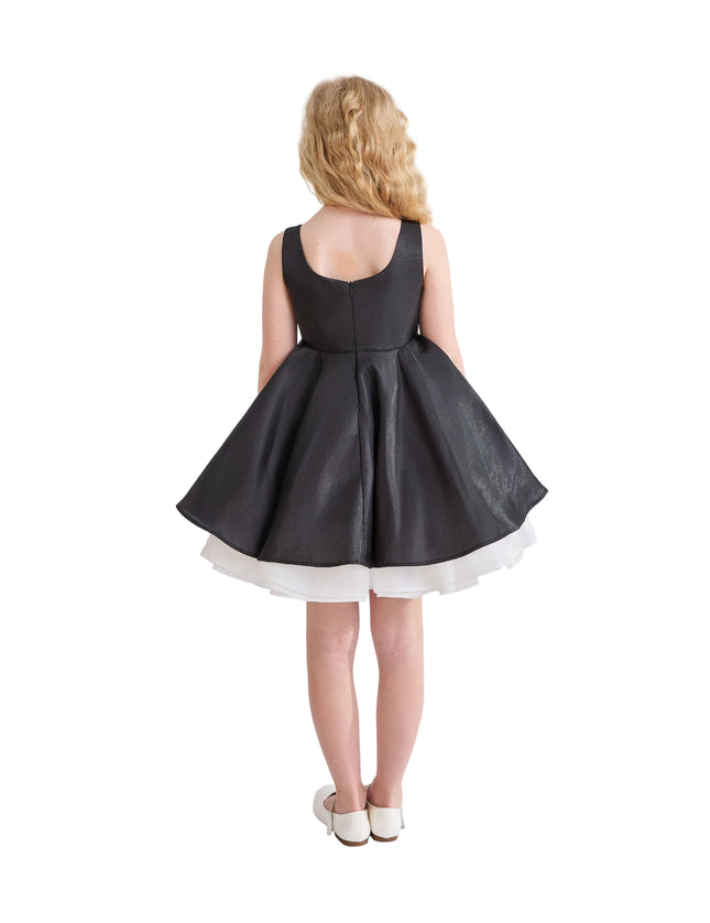 kids atelier tulleen Black Lucienne Satin Bow Dress
