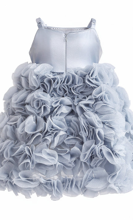Blue Arabella Glitter Ruffle Dress