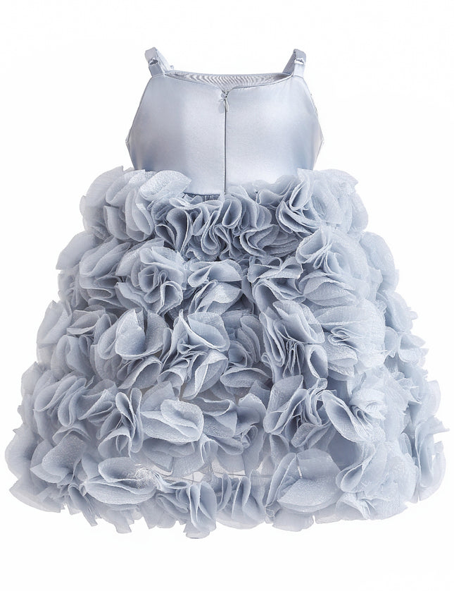Blue Arabella Glitter Ruffle Dress