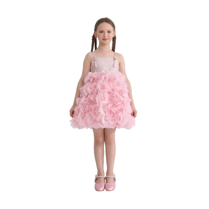kids atelier tulleen Pink Arabella Glitter Ruffle Dress