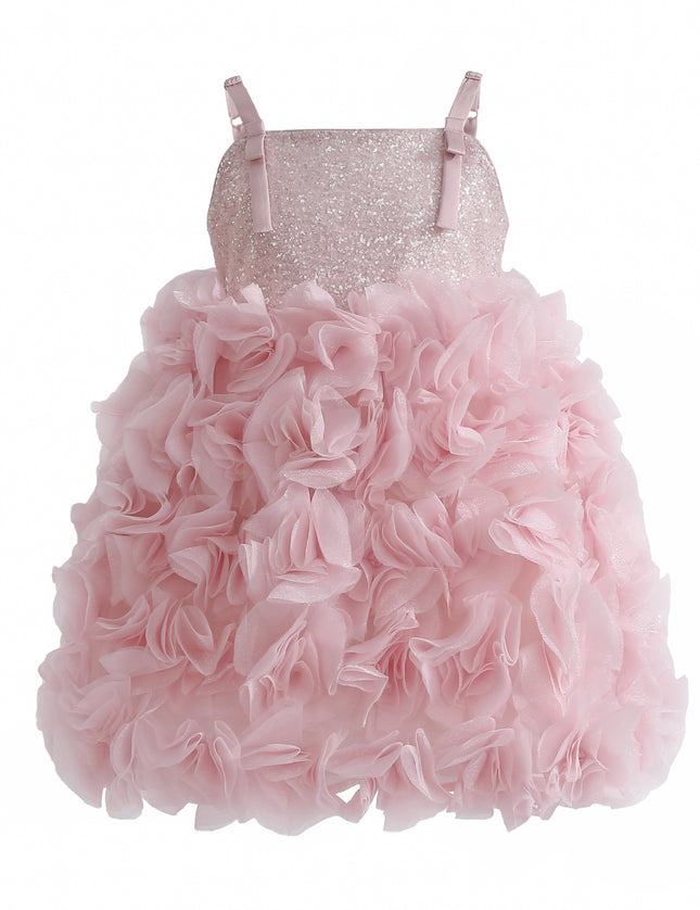 kids atelier tulleen Pink Arabella Glitter Ruffle Dress