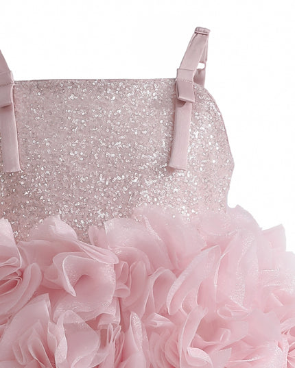 kids atelier tulleen Pink Arabella Glitter Ruffle Dress