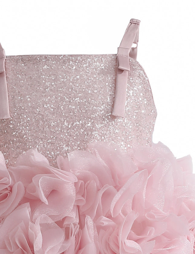 kids atelier tulleen Pink Arabella Glitter Ruffle Dress