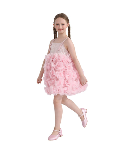 kids atelier tulleen Pink Arabella Glitter Ruffle Dress