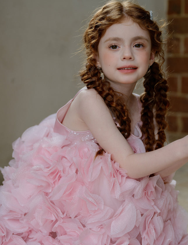 kids atelier tulleen Pink Arabella Glitter Ruffle Dress
