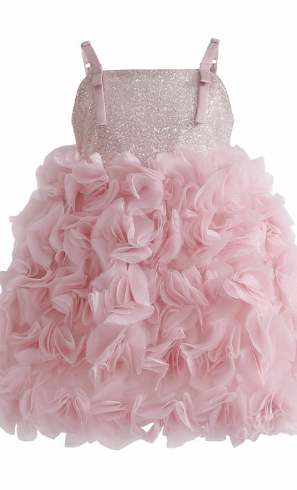 kids atelier tulleen Pink Arabella Glitter Ruffle Dress