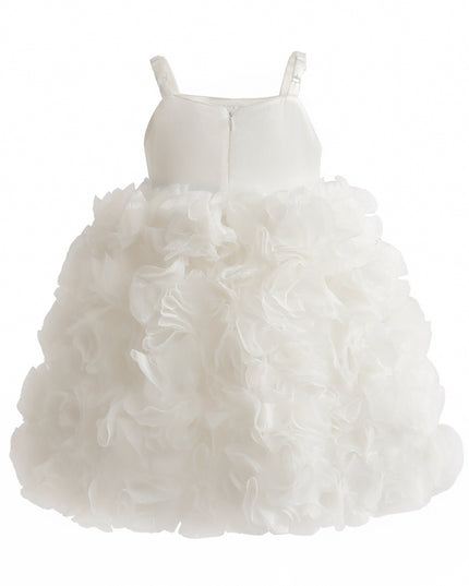 kids atelier tulleen White Arabella Glitter Ruffle Dress