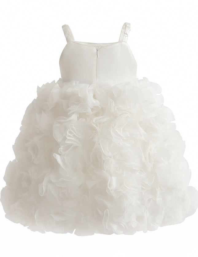 kids atelier tulleen White Arabella Glitter Ruffle Dress