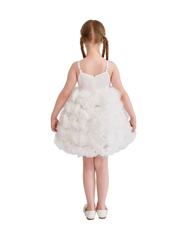 kids atelier tulleen White Arabella Glitter Ruffle Dress