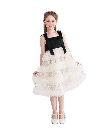kids atelier tulleen Black & Ivory Sophia Party Dress